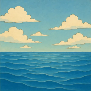 Escena del día 2 de la creación: cielo y aguas.